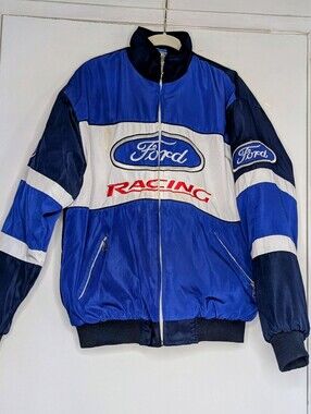 Ford Racing Vintage Bomber Jacket Coat Men's Large